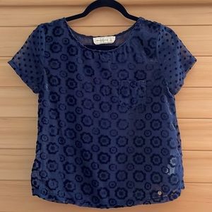 Abercrombie & Fitch Blue Sheer Top Small